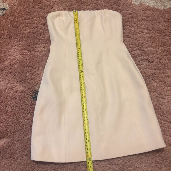 Meshki Maci Crepe Mini Dress Light Beige Fully Lined Womens Size Small - Picture 3 of 9